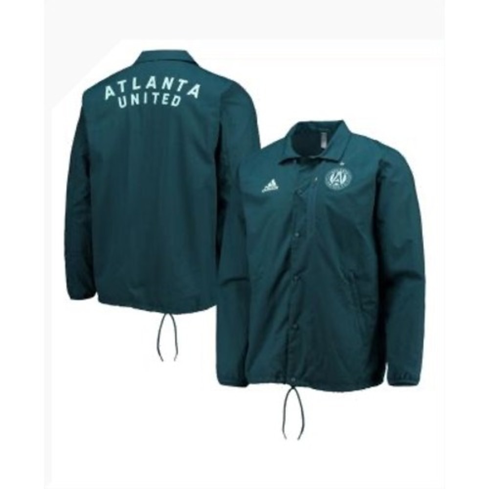 Adidas Atlanta United FC Men's‎ 2XL Teal Snap Front Coach anthem  Jacket